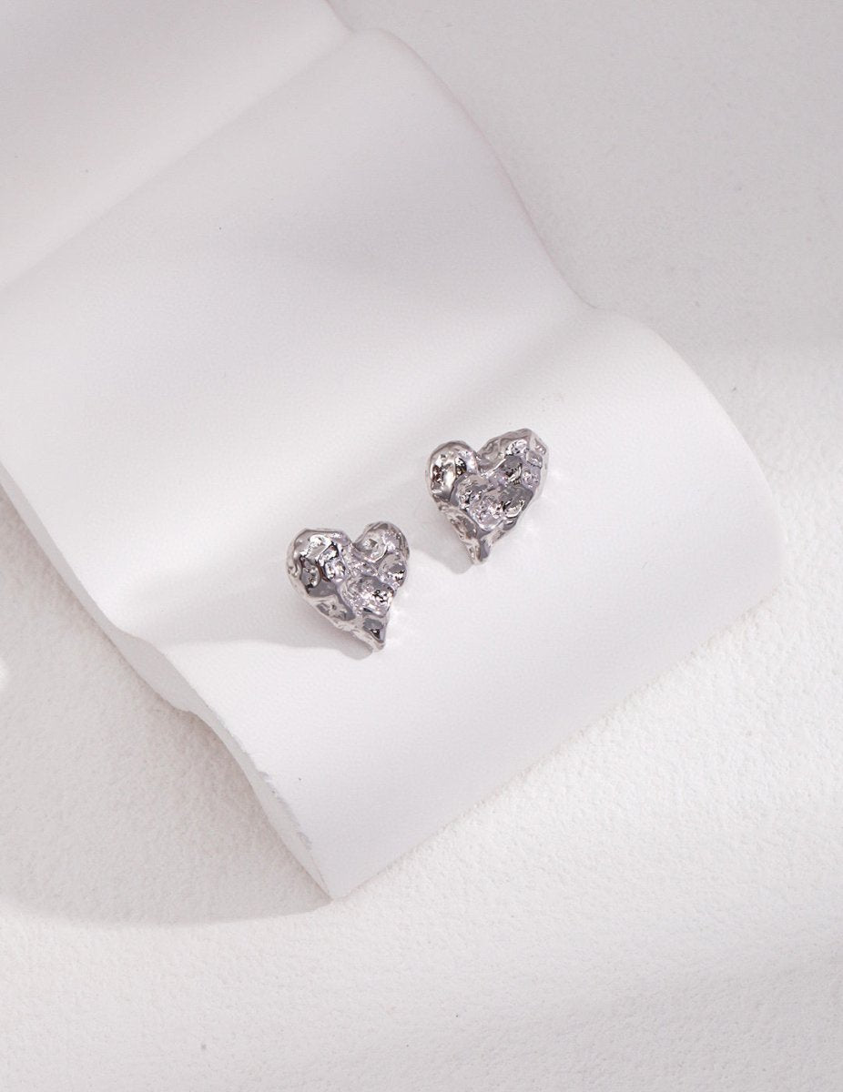 Ollie - Sterling Silver Love Heart Earrings - Pearlorious Jewellery