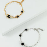 Penelope - Sterling Silver and Black Agate Bracelet - Pearlorious Jewellery