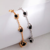 Penelope - Sterling Silver and Black Agate Bracelet - Pearlorious Jewellery