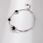 Penelope - Sterling Silver and Black Agate Bracelet - Pearlorious Jewellery