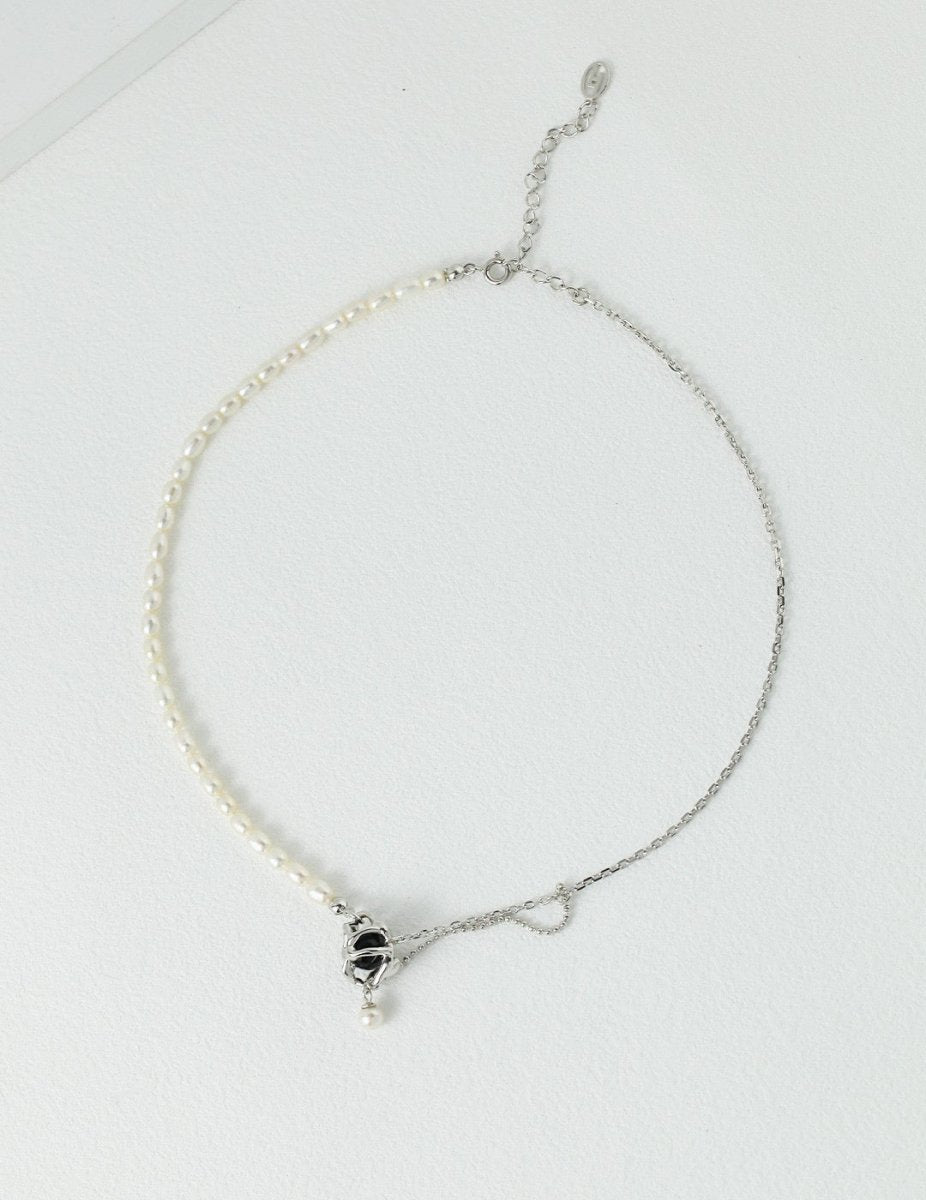 Penelope - Sterling Silver and Black Agate Necklace - Pearlorious Jewellery