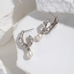 Quinn - Delicate and simply style earrings sterling silver with freshwater pearls - Pearlorious Jewellery