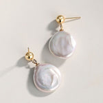 Rebecca - Irregular Baroque Pearl Button Earrings - Pearlorious Jewellery