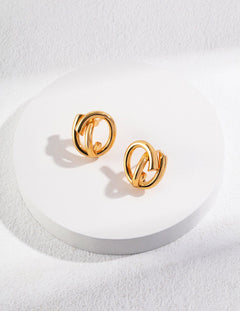 Renee - Minimalist Sterling Silver Spiral Earrings - Pearlorious Jewellery