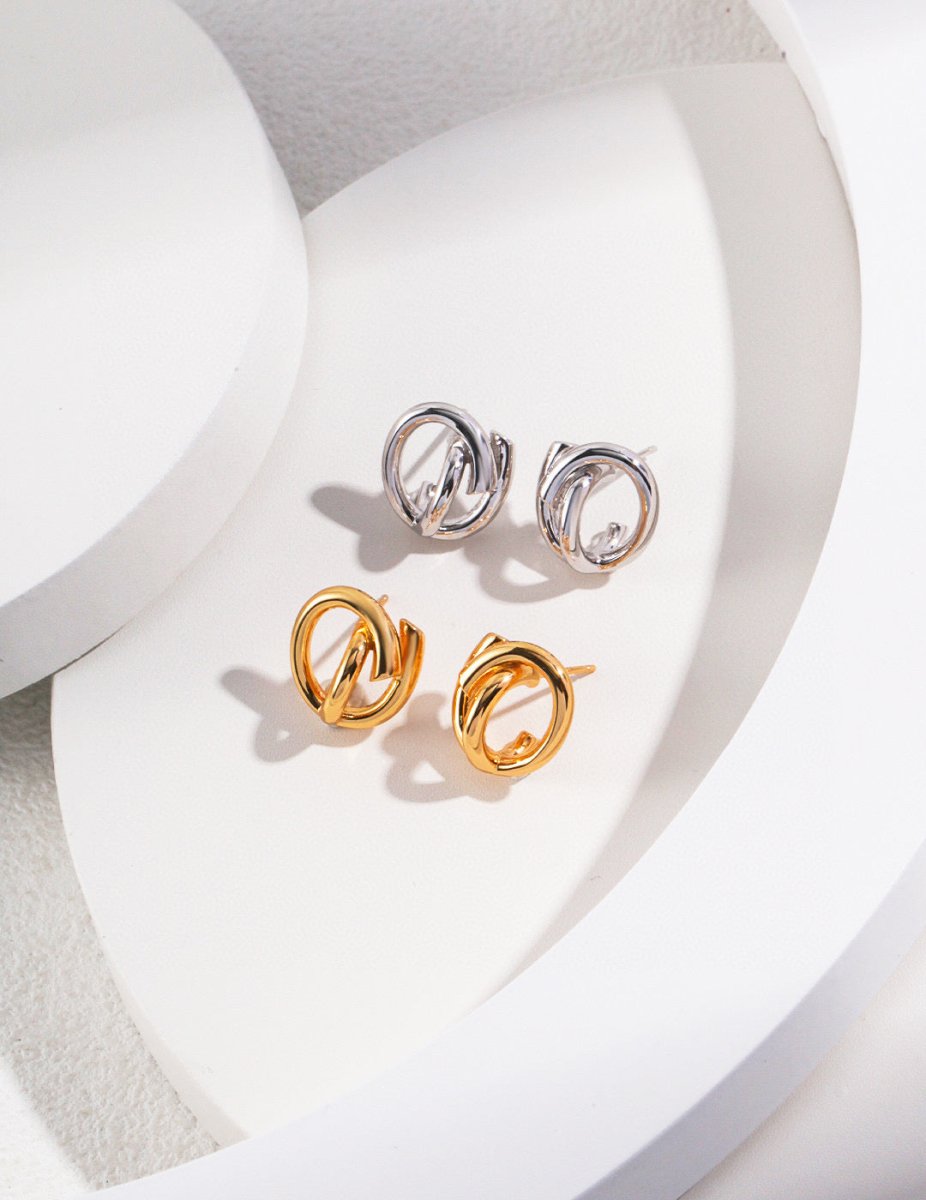 Renee - Minimalist Sterling Silver Spiral Earrings - Pearlorious Jewellery