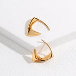 Sabrina - Minimalist Sterling Silver Triangle Hoop Earrings - Pearlorious Jewellery