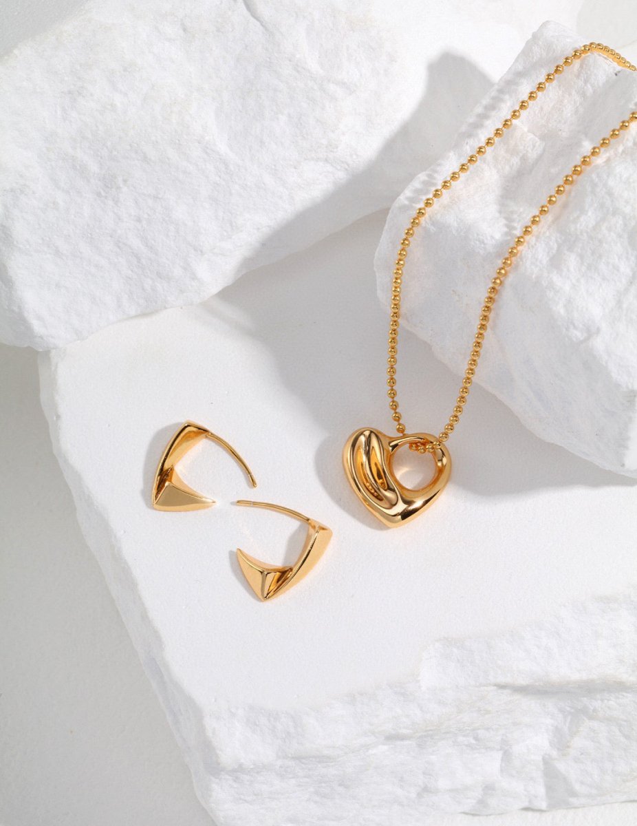 Sabrina - Minimalist Sterling Silver Triangle Hoop Earrings - Pearlorious Jewellery