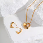 Sabrina - Minimalist Sterling Silver Triangle Hoop Earrings - Pearlorious Jewellery