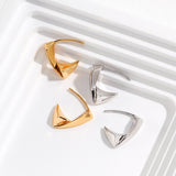 Sabrina - Minimalist Sterling Silver Triangle Hoop Earrings - Pearlorious Jewellery
