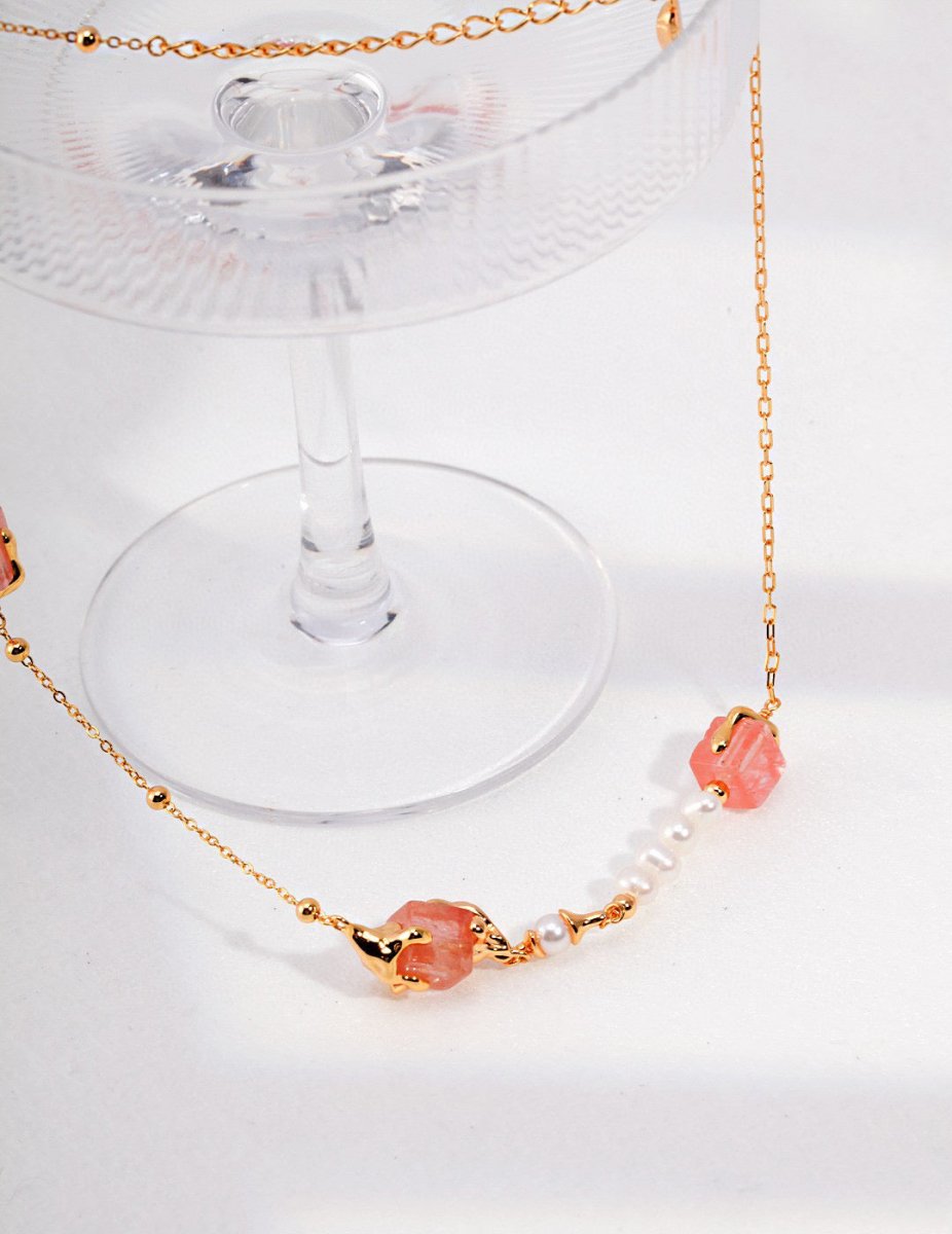 Sakura - Sterling Silver and Pink Crystal Necklace - Pearlorious Jewellery