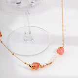 Sakura - Sterling Silver and Pink Crystal Necklace - Pearlorious Jewellery
