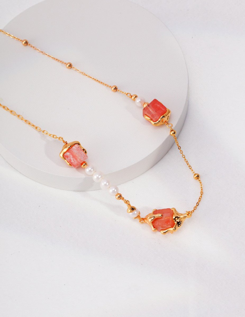 Sakura - Sterling Silver and Pink Crystal Necklace - Pearlorious Jewellery