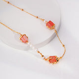 Sakura - Sterling Silver and Pink Crystal Necklace - Pearlorious Jewellery