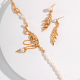 Serena - Feather Collection Freshwater Pearl Necklace - Pearlorious Jewellery