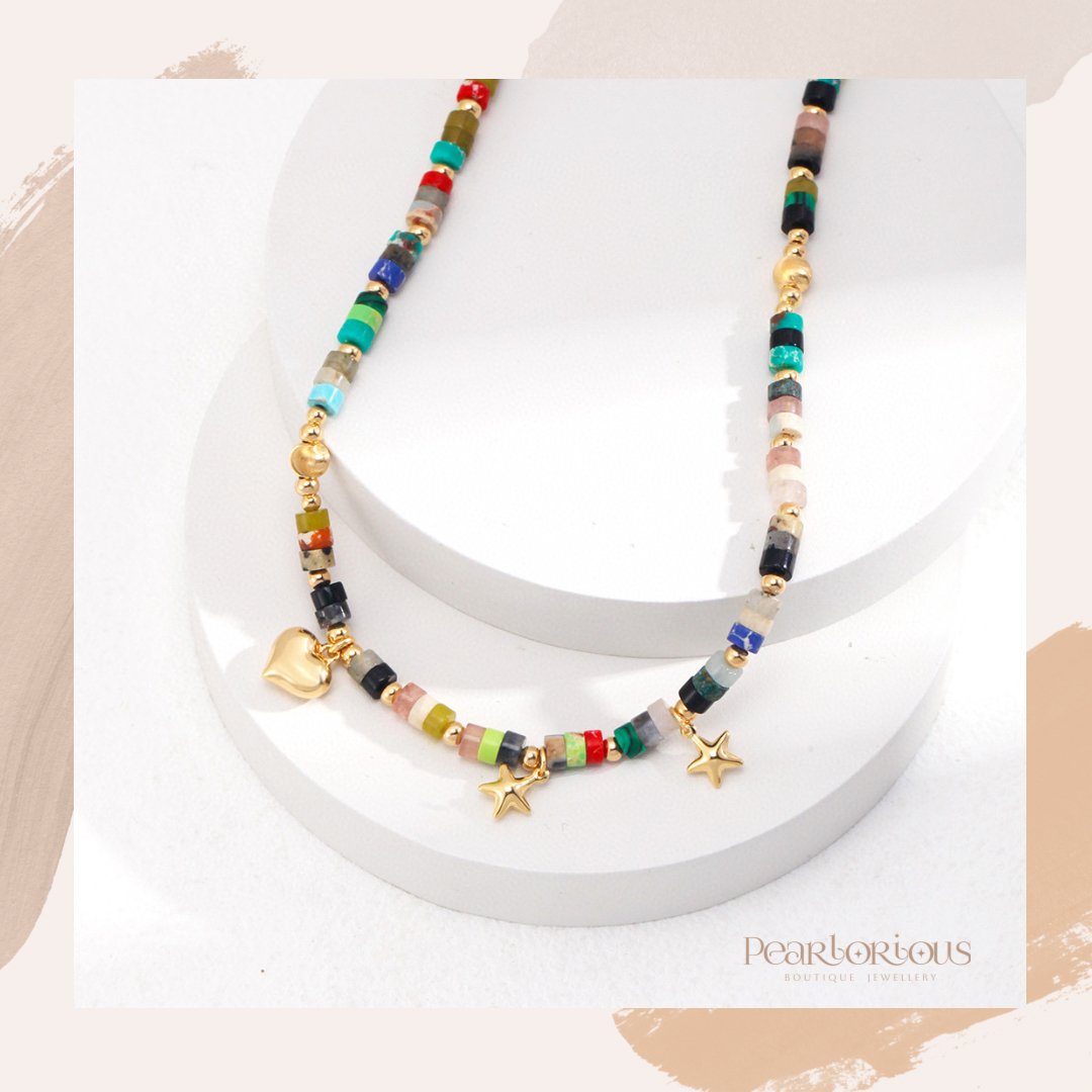 Serena Sunset Gemstone Necklace - Pearlorious Jewellery