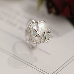 Square Baroque Pearl Ring Sterling Silver - Evie - Pearlorious Jewellery