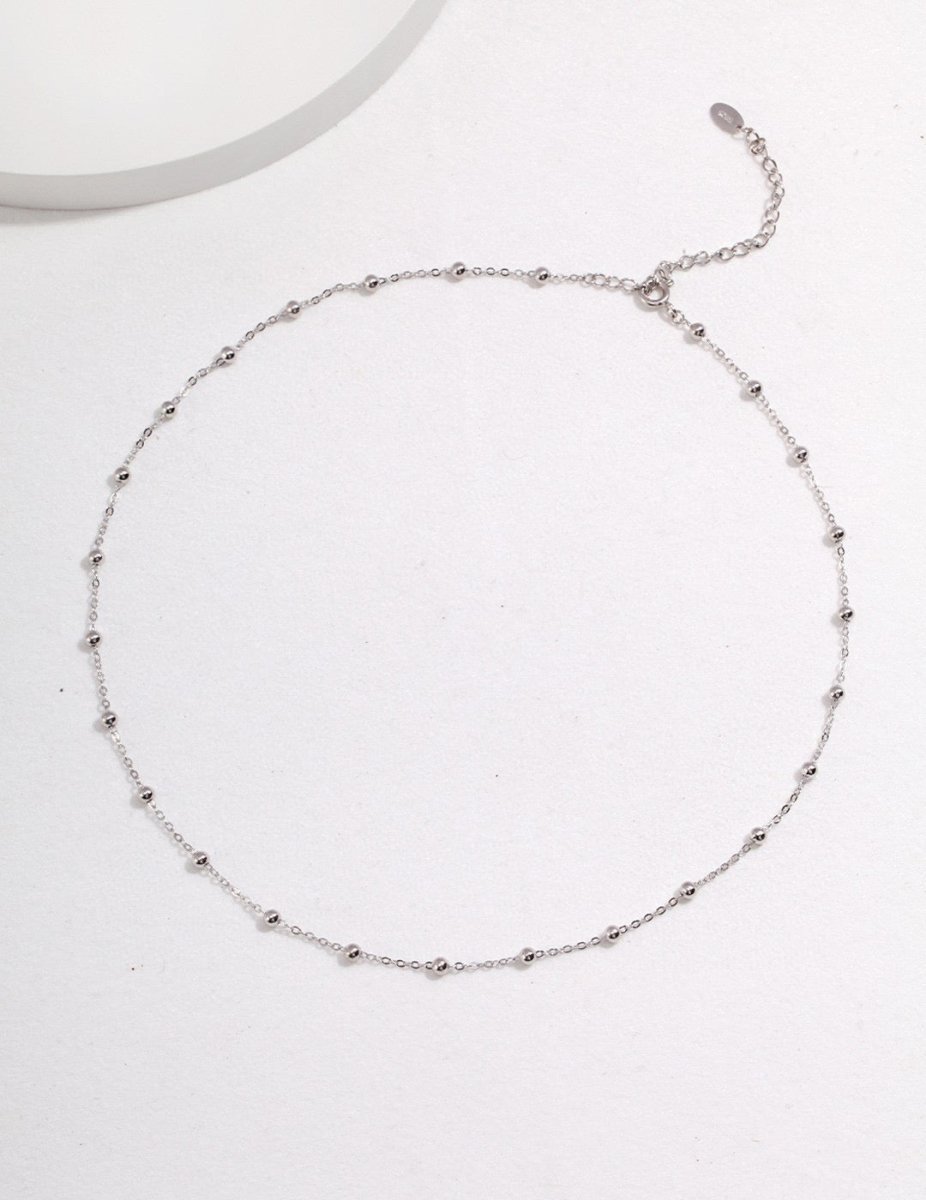 Stella - Sterling Silver Beads Minimalist Starry Necklace - Pearlorious Jewellery