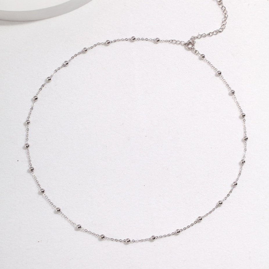 Stella - Sterling Silver Beads Minimalist Starry Necklace - Pearlorious Jewellery