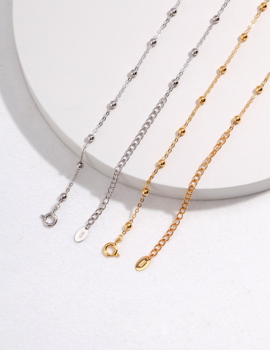 Stella - Sterling Silver Beads Minimalist Starry Necklace - Pearlorious Jewellery