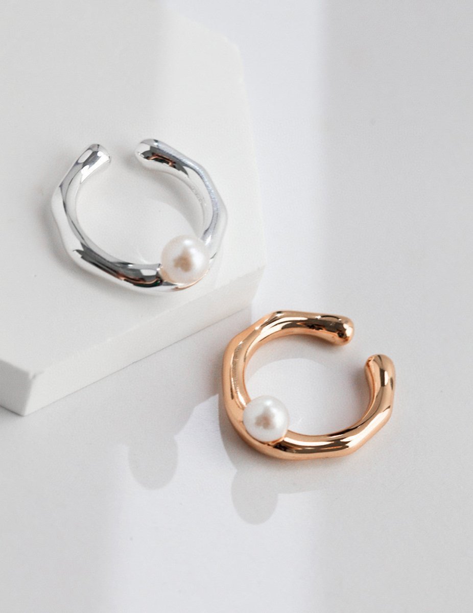 Tania - Irregular Simple Pearl Open Ring - Pearlorious Jewellery