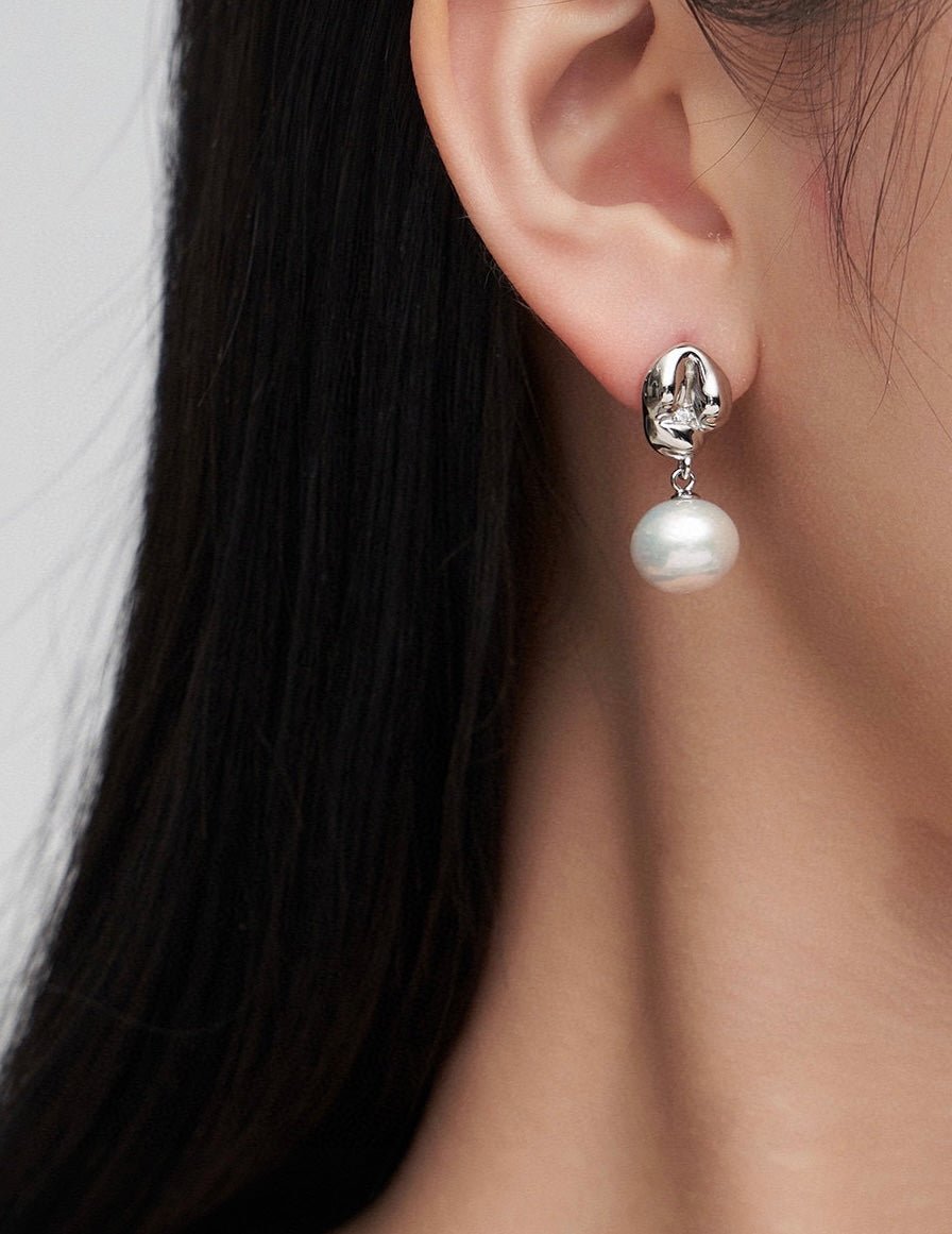 Tania - Sterling Silver and Freshwater Pearl Earrings - Pearlorious Jewellery