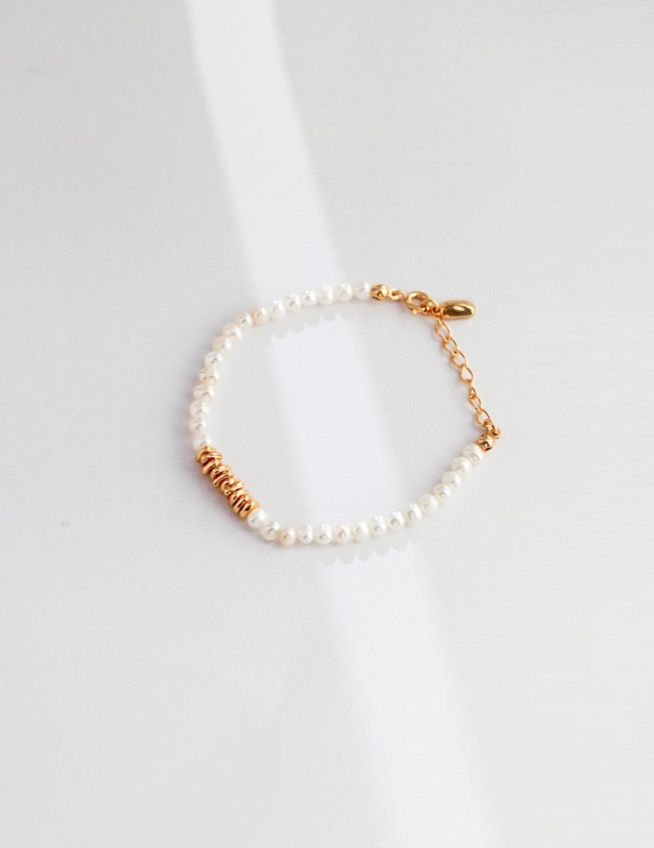 Yasmine - Sterling Silver and Freshwater Pearl Bead Bracelet - Pearlorious Jewellery