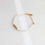 Yasmine - Sterling Silver and Freshwater Pearl Bead Bracelet - Pearlorious Jewellery