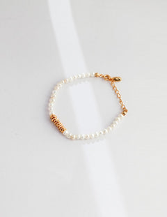 Yasmine - Sterling Silver and Freshwater Pearl Bead Bracelet - Pearlorious Jewellery