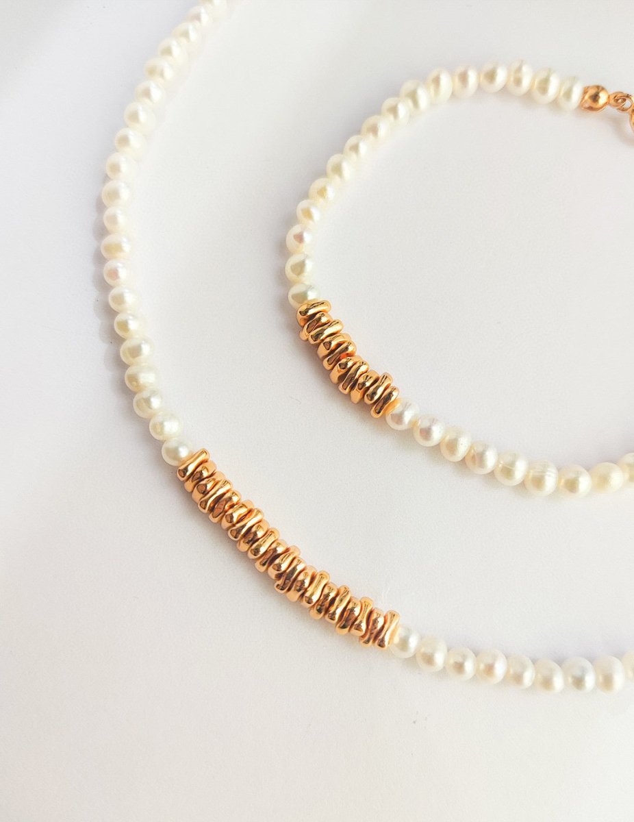 Yasmine - Sterling Silver and Freshwater Pearl Bead Bracelet - Pearlorious Jewellery