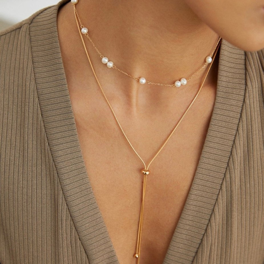 Zoey - Simple and Classic Freshwater Pearl Necklace everyday wearing. Good for gifting - Pearlorious Jewellery