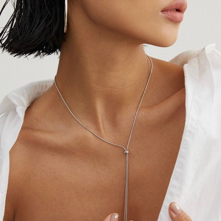 Zoey - Simple Chain Long Necklace - Pearlorious Jewellery